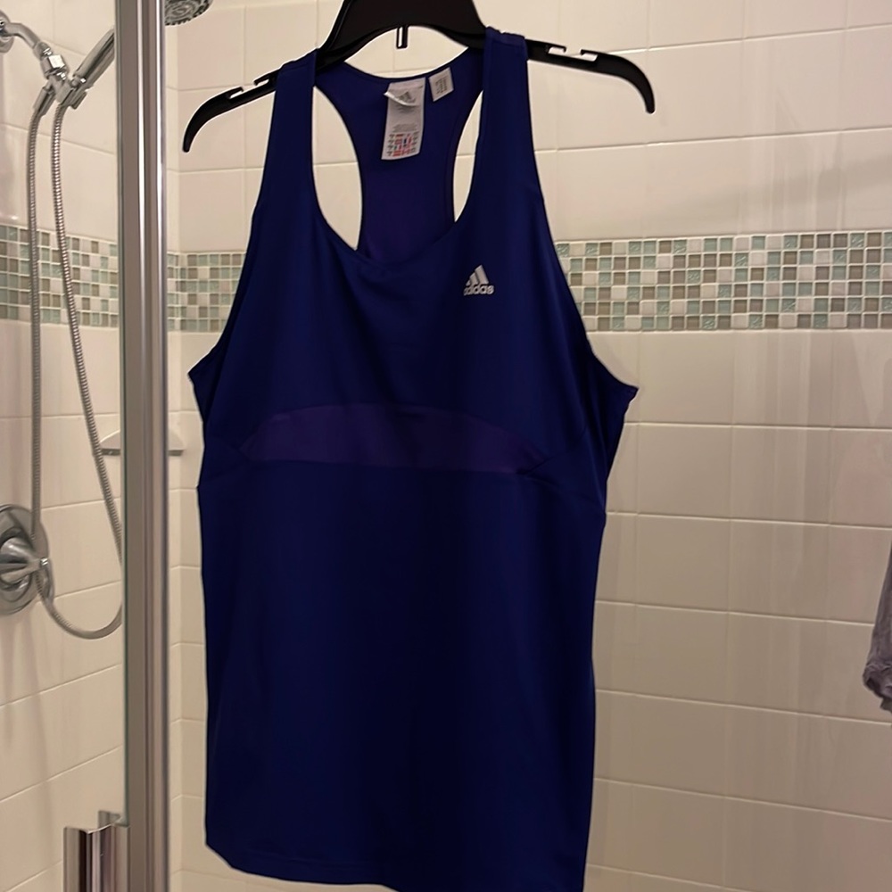 Adidas blue woman’s work out tank. New without tags. XL